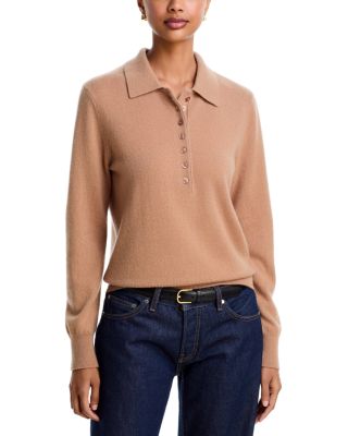 100% Cashmere Henley Polo Sweater - Exclusive