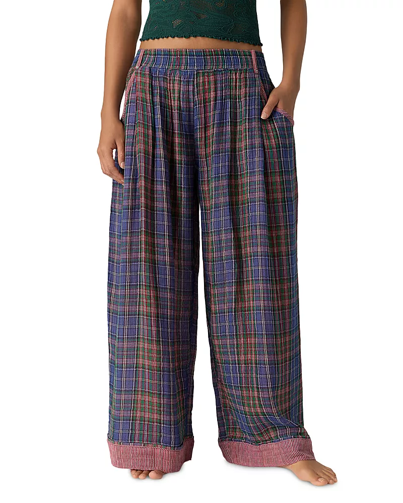 Free People One and Done Cotton Wide Leg Pajama Pants