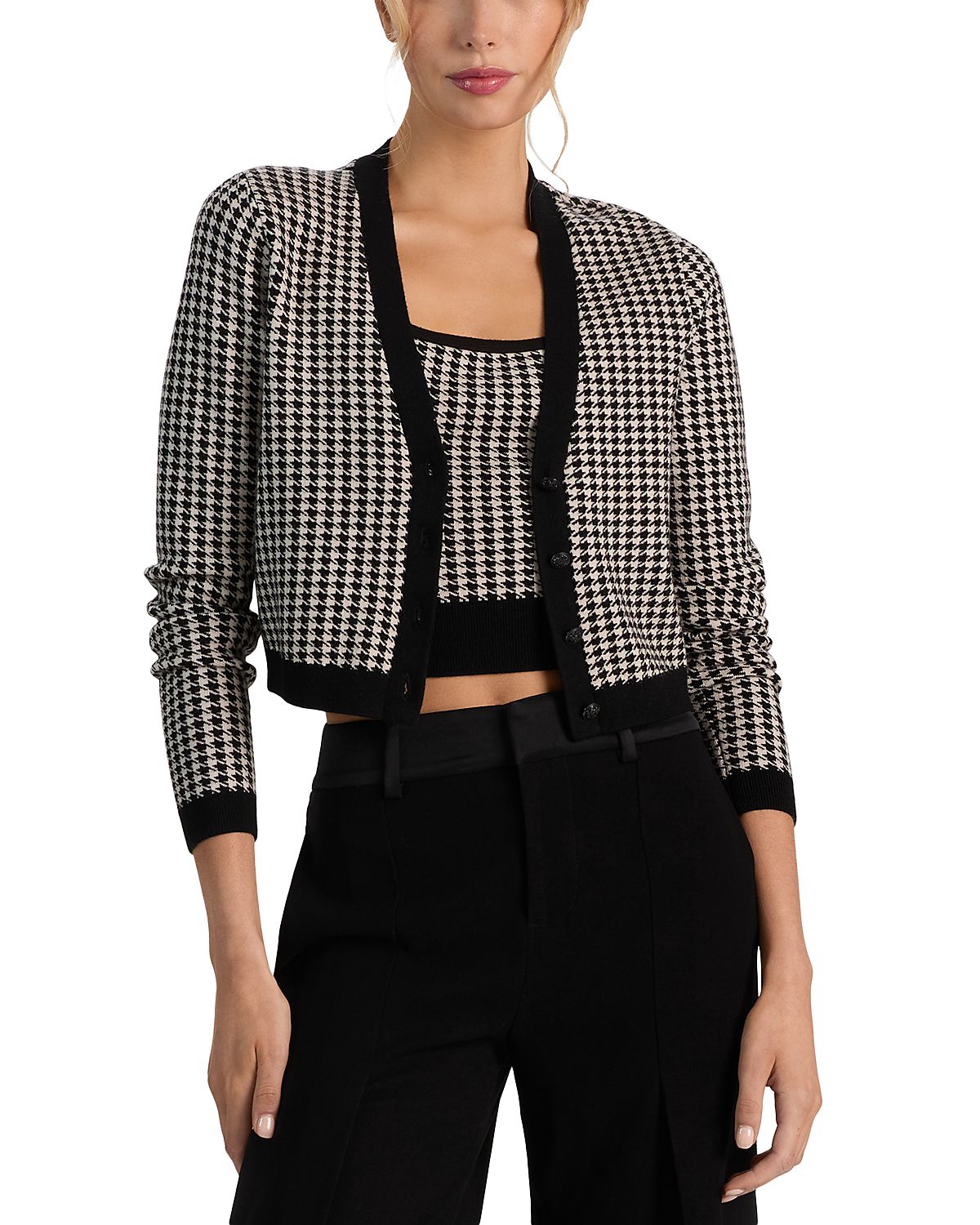 Alice and Olivia Grace Wool Blend Shrunken Cardigan