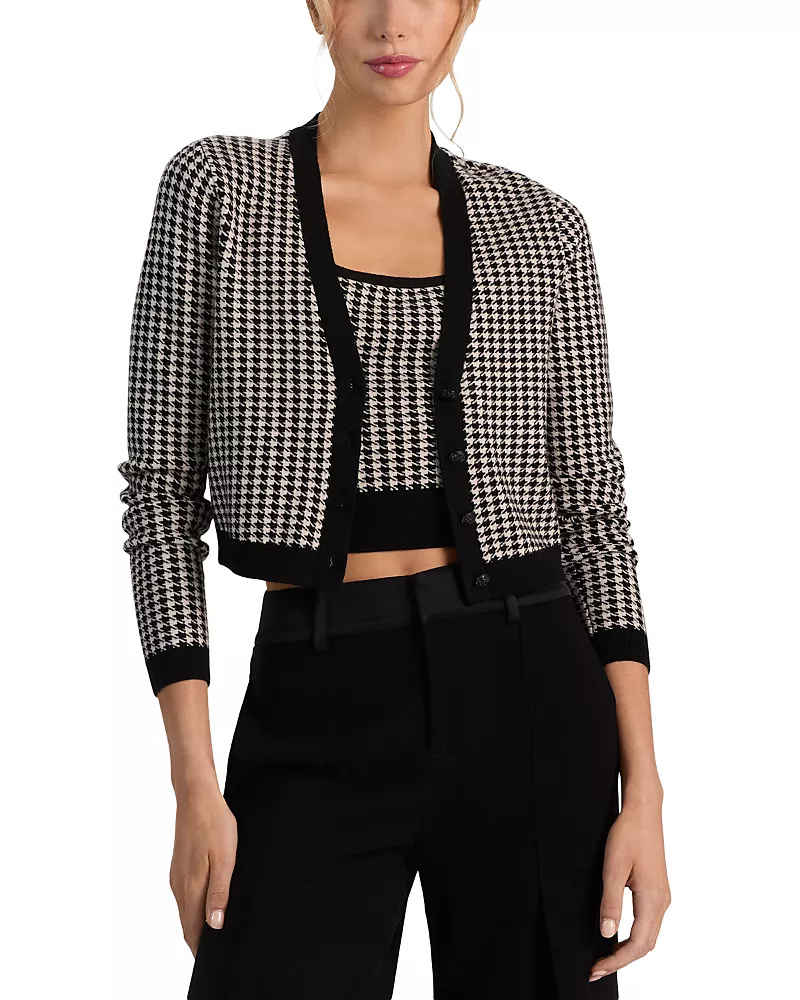 Alice and Olivia Grace Wool Blend Shrunken Cardigan