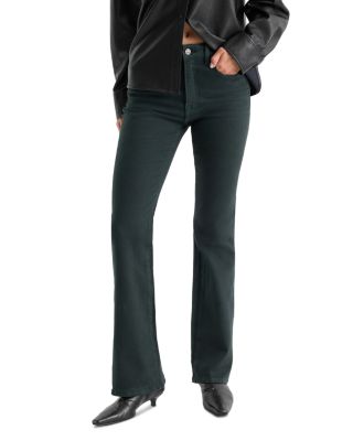 Classic High Rise Bootcut Jeans in Forest Green