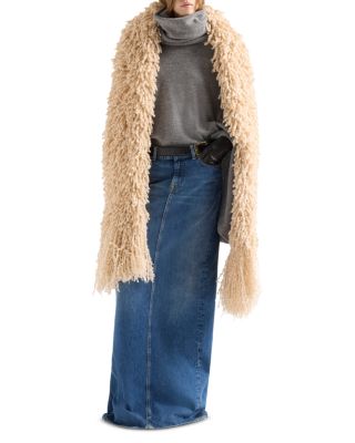 Wool High Neck Shawl Sweater