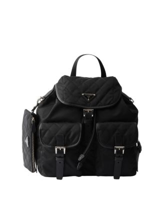  Medium Quilted Re-Nylon Backpack With Saffiano Leather Trim