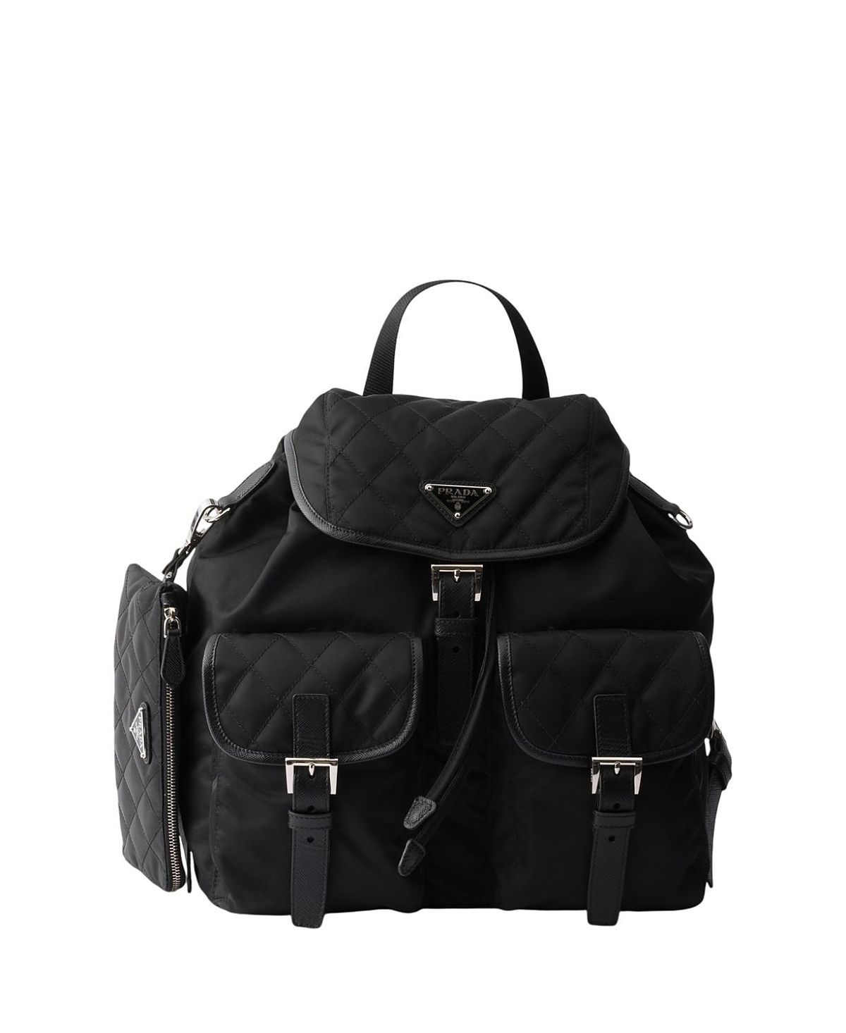 Prada Medium Quilted Re-Nylon Backpack With Saffiano Leather Trim