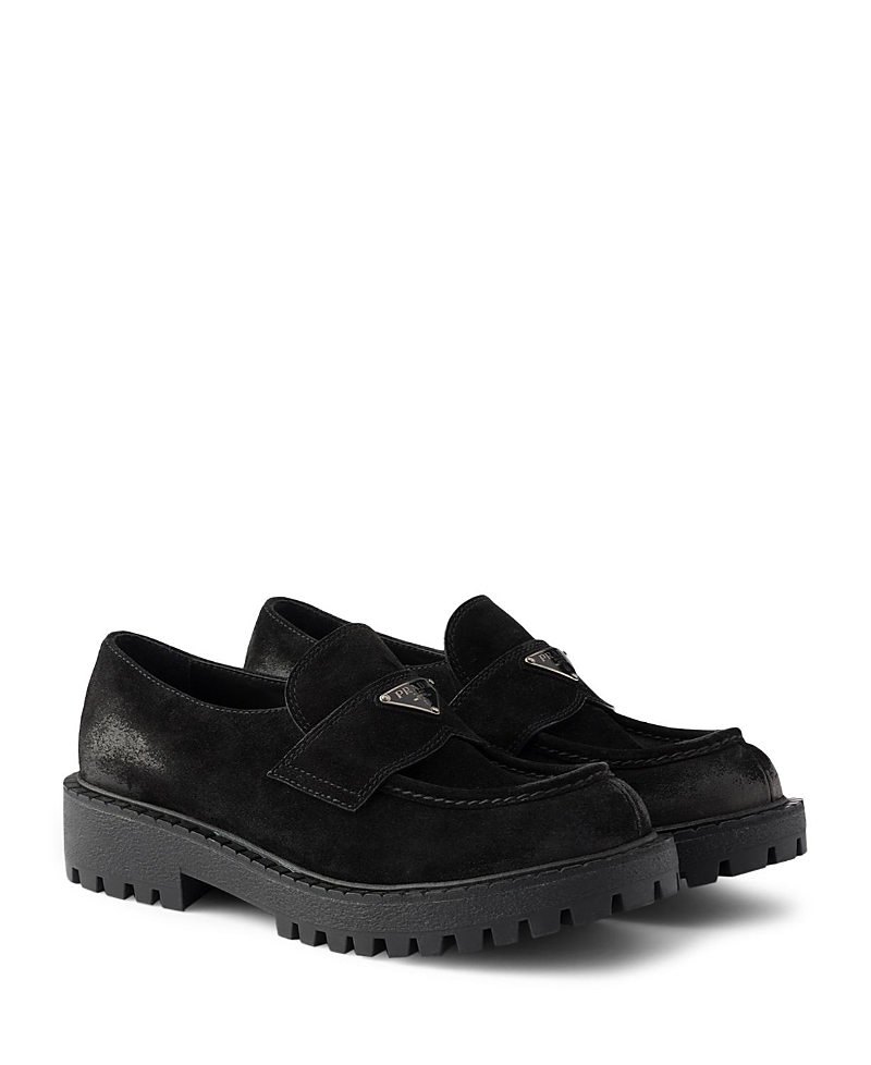 Prada Men's Aged Suede Loafers