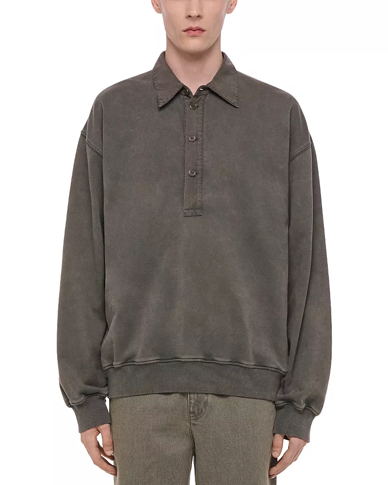 Helmut Lang Garment Dyed Terry Polo in Compact French Terry