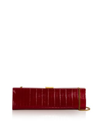 Small Embossed Leather East West Clutch - Exclusive