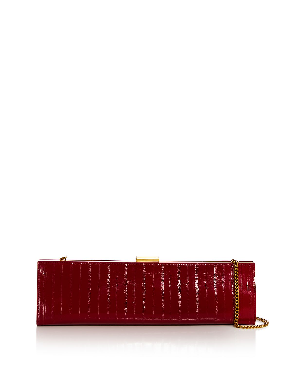 Aqua Small Embossed Leather East West Clutch - Exclusive
