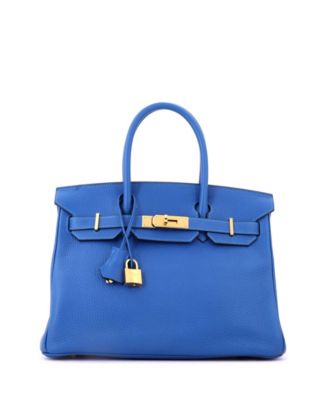 Birkin 30 Clemence Gold Tone Satchel