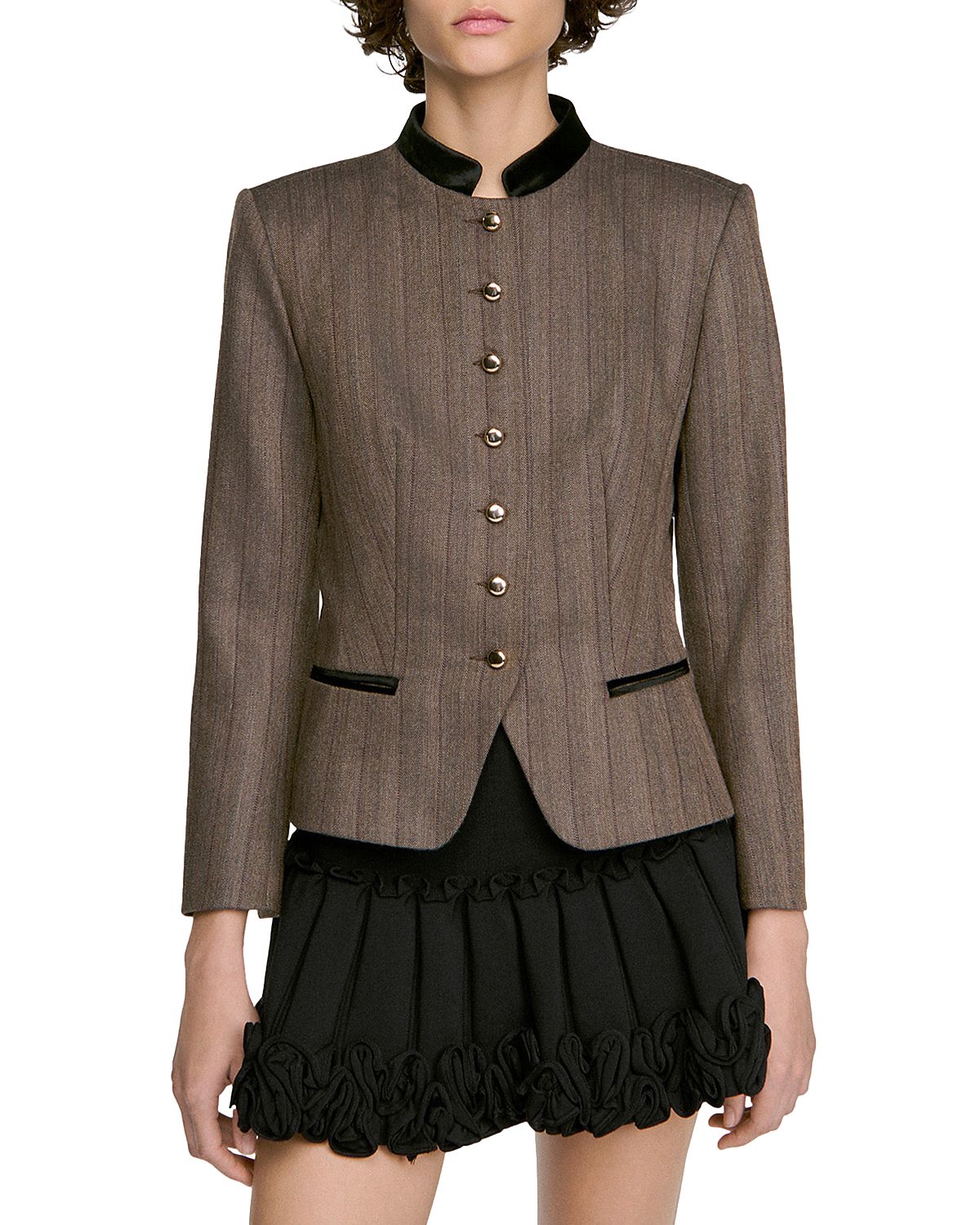 Sandro Sixtine Band Collar Jacket