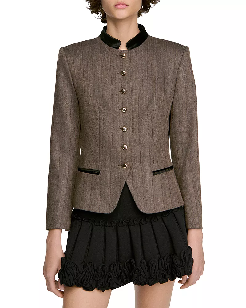 Sandro Sixtine Band Collar Jacket