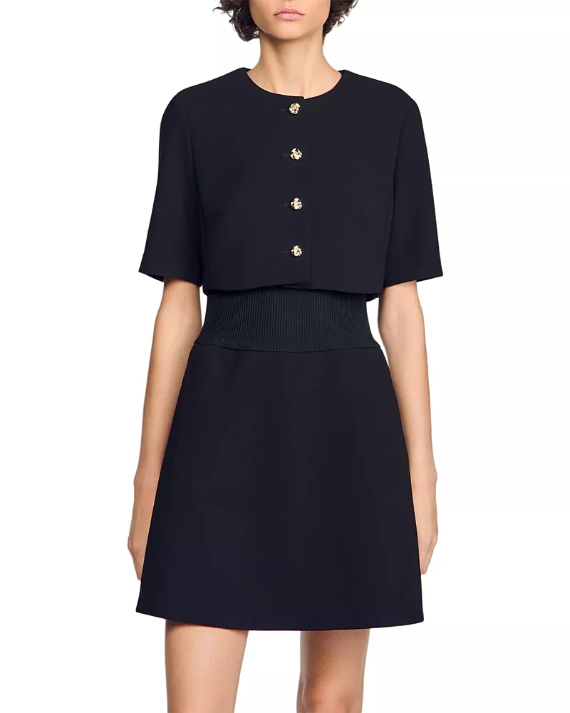 Sandro Georgina Layered Look Mini Dress