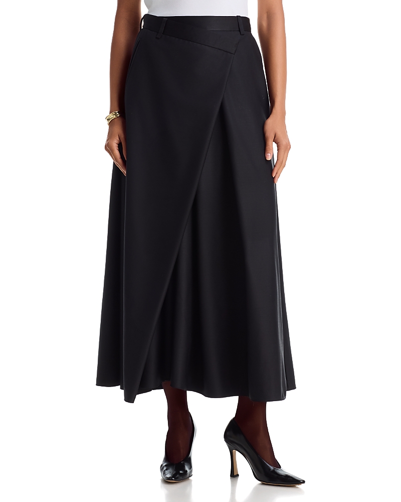 Heirlome Tetchan Wool Blend Crossover Waist Midi Skirt