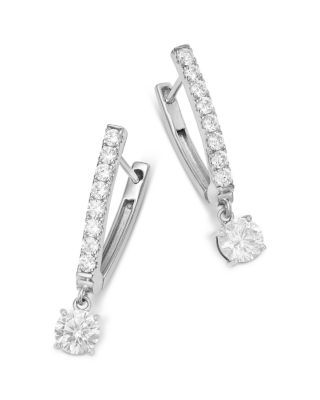 Bloomingdale's Fine Collection Diamond Solitaire Drop Earrings in 14K White Gold, 1.0 tcw