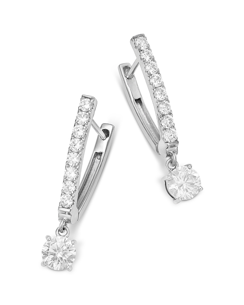 Bloomingdale's Fine Collection Diamond Solitaire Drop Earrings in 14K White Gold, 1.0 tcw · OS