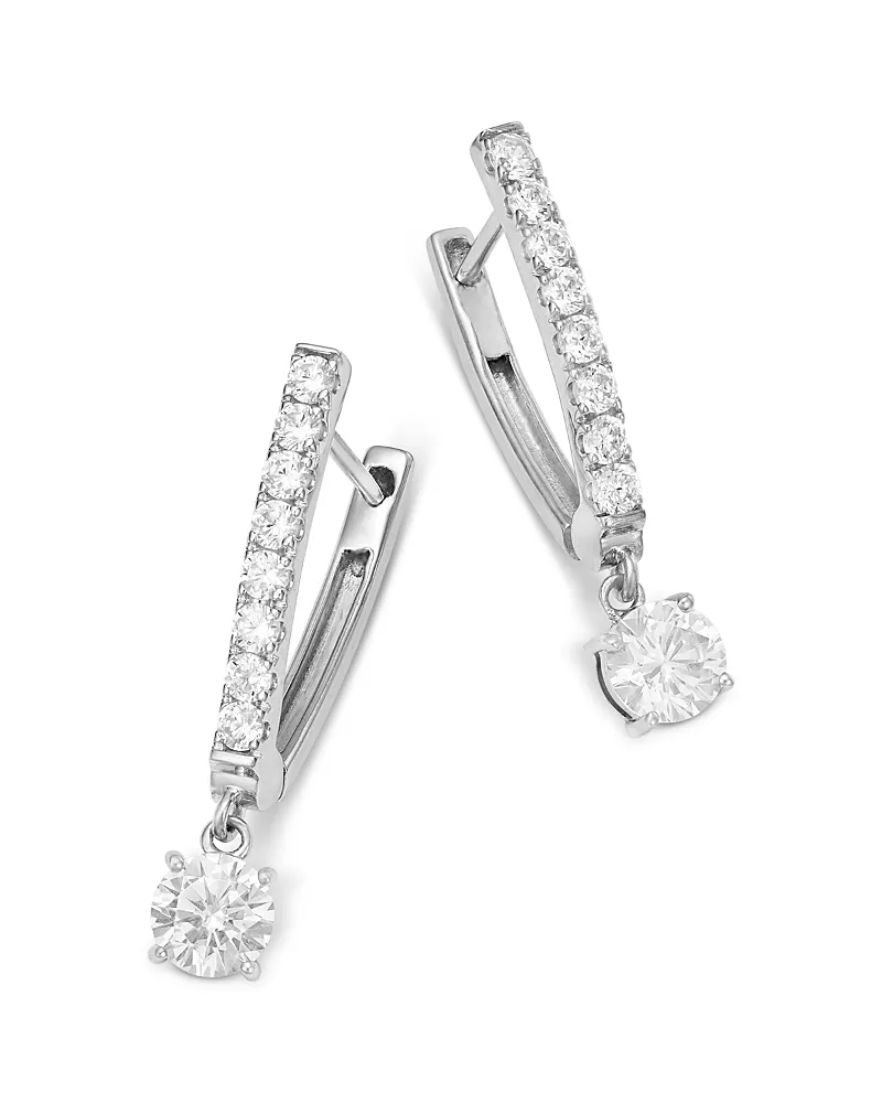 Bloomingdale's Fine Collection Diamond Solitaire Drop Earrings in 14K White Gold, 1.0 tcw