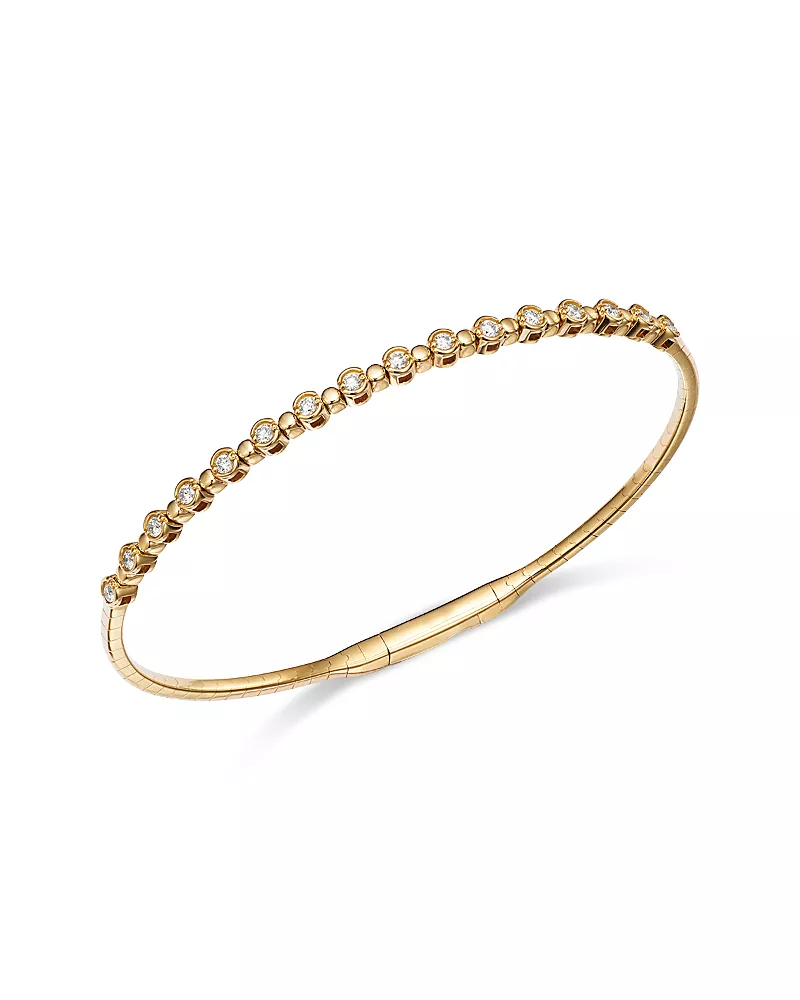 Bloomingdale's Fine Collection Diamond Bezel Link Bangle Bracelet in 14K Yellow Gold, 0.50 tcw