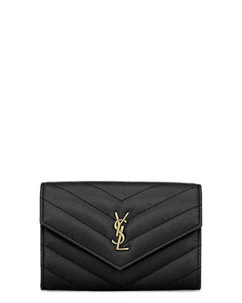 Saint Laurent Cassandre Wallet in Grain De Poudre Leather