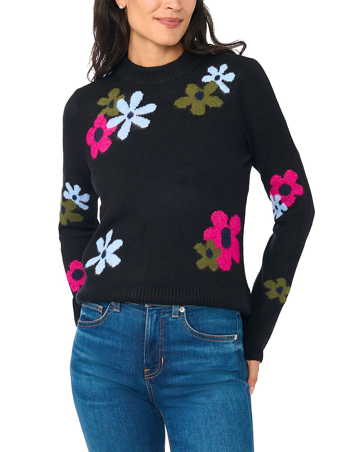 CeCe Groovy Flower Sweater