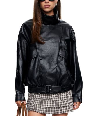 Rogue Faux Leather Bomber Jacket 