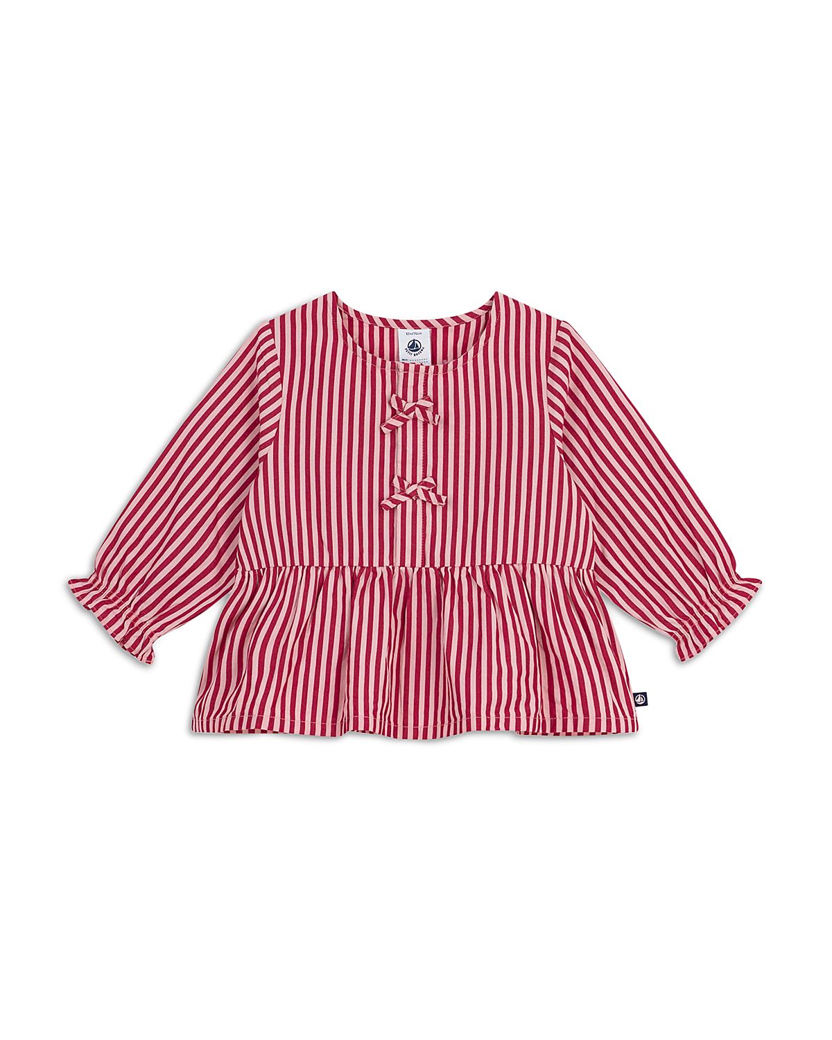 Petit Bateau Girls' Striped Peplum Top - Baby
