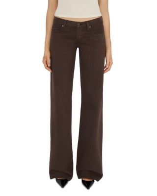 The Gray Cotton Low Rise Wide Leg Jeans in Espresso