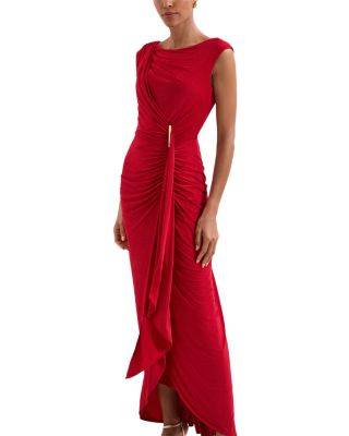 Phase Eight Ruffled Side Gathered Maxi Dress