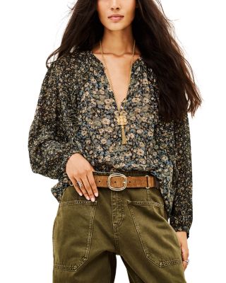 ba & sh Kross Split Neck Blouse
