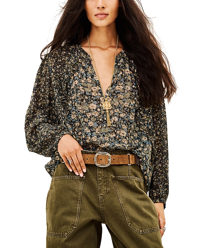 ba & sh Kross Split Neck Blouse