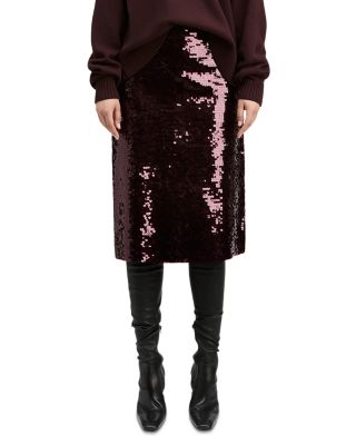 Benjamin Paillette Midi Pencil Skirt