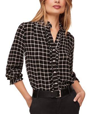 Ruffle Edge Button Down Shirt