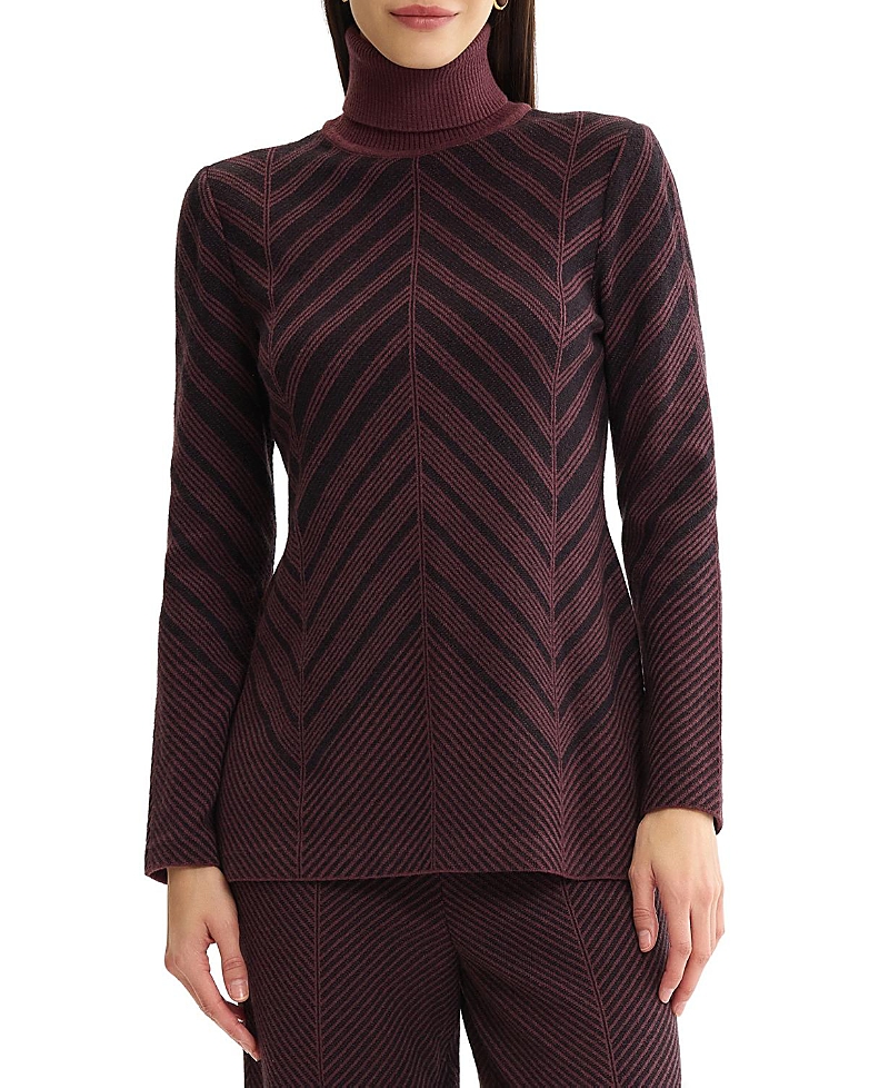 Misook Cheveron Turtleneck Knit Tunic