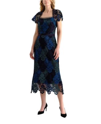 Cartolina Waverly Ombre Lace Midi Dress