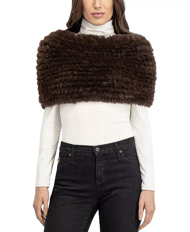 Lyla Grant Faux Fur Rex Rabbit Knit Cowl