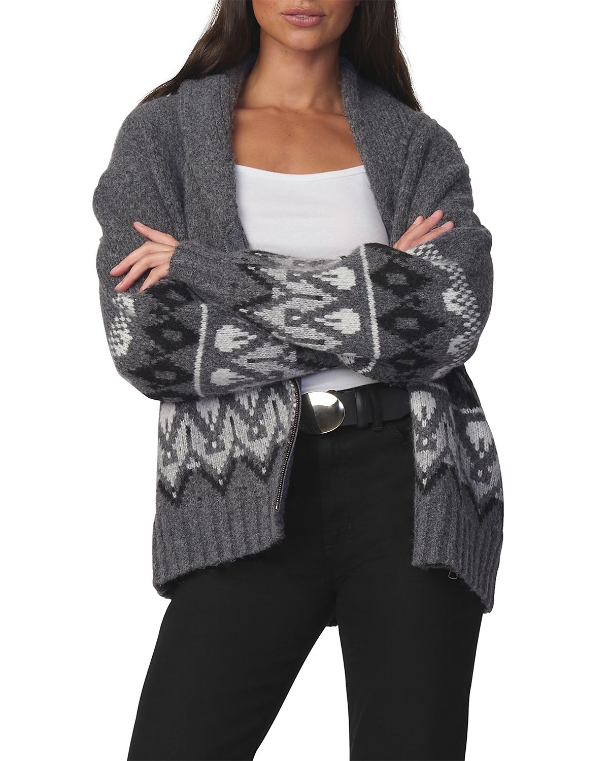 Joe's Jeans The Inga Fair Isle Zip Front Cardigan