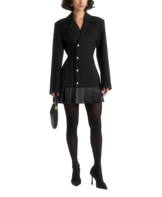 Nicole Tailored Cinch Blazer Dress with Pleats