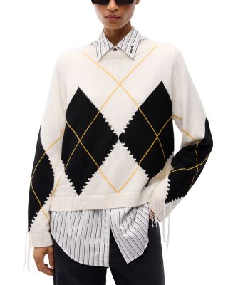 Berna Wool & Cashmere Argyle Crewneck Sweater
