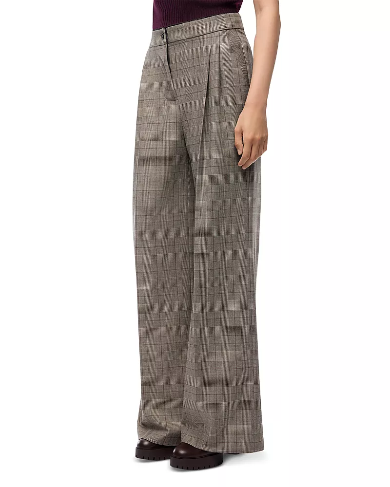 Pinko Plumeria Pleated Wide Leg Pants