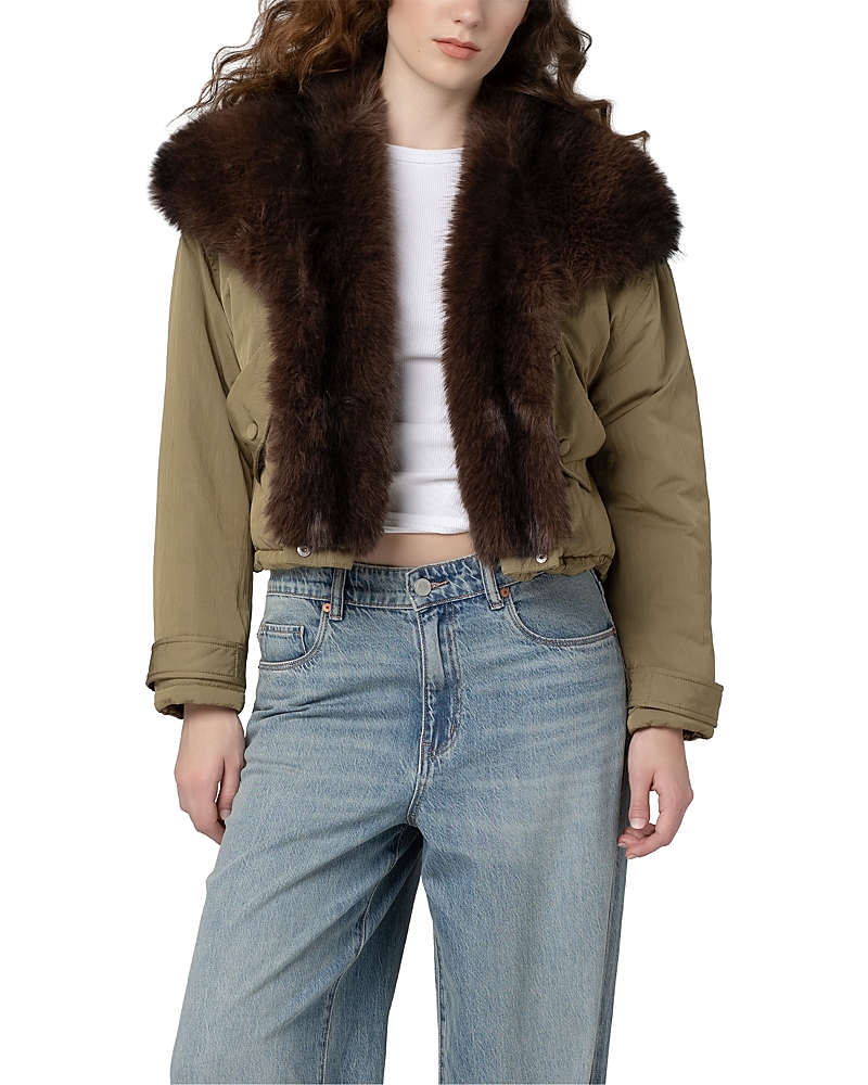 Blanknyc In Rotation Faux Fur Collar Jacket