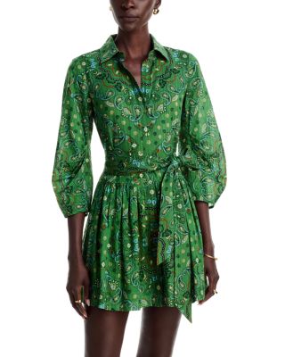 Raya Cotton Voile Collared Mini Shirt Dress