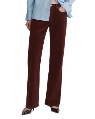 Bella Corduroy Mid Rise Slim Bootcut Jeans in Syrah Cord