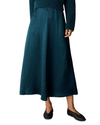 Textured Satin Maxi Skirt