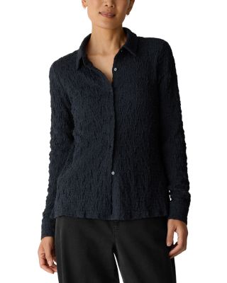 Bubble Jacquard Classic Collar Slim Shirt