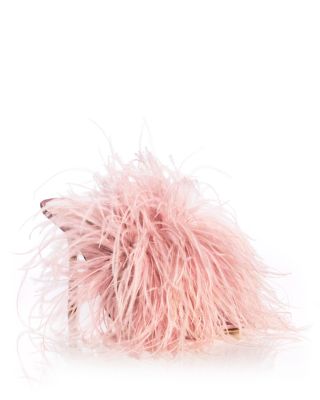 Women's Boa 100 Satin Feather Trimmed Mules