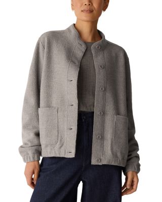 Lightweight Boiled Wool Stand Collar Jacket