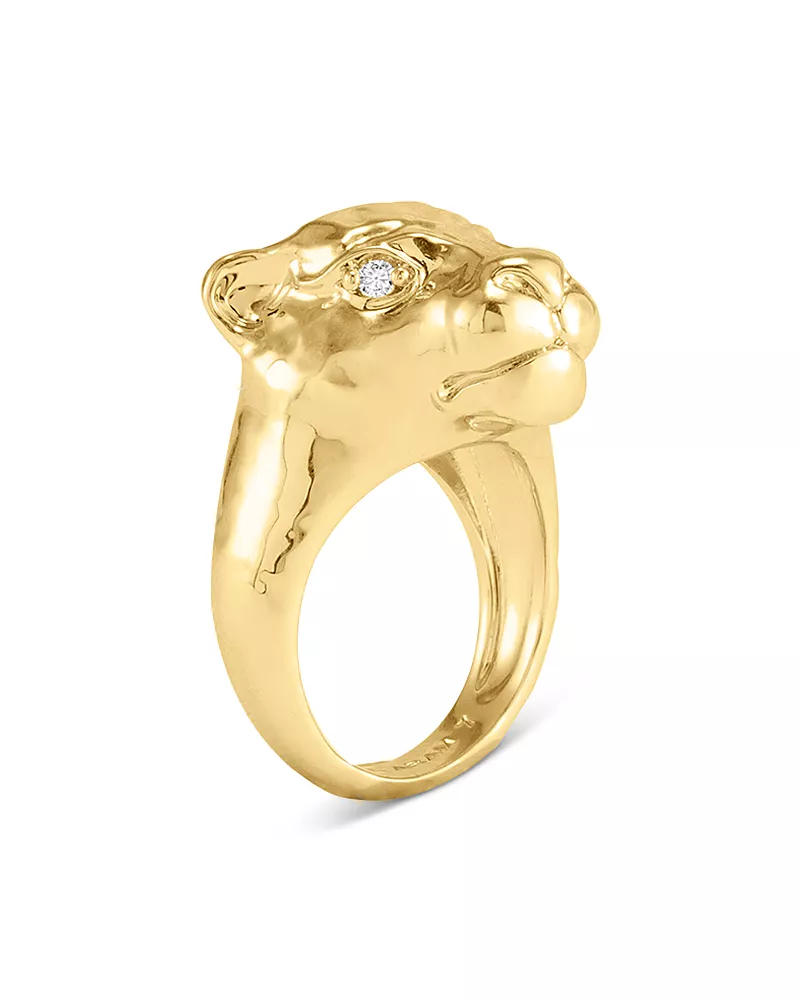Anabel Aram Safari Pave Lioness Cocktail Ring