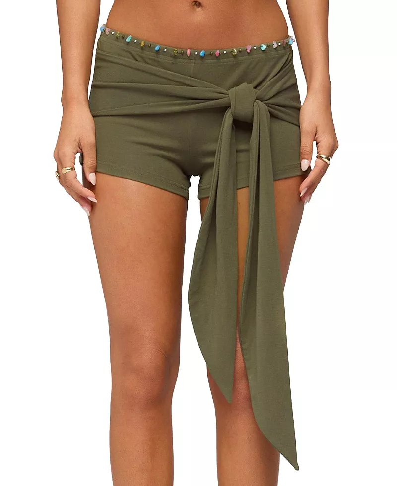 Edikted Monroah Bead Low Rise Shorts