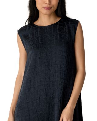 Silk Jacquard Round Neck Maxi Dress - thumbnail 2