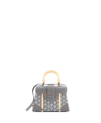  Mini Structured Saigon Top Handle Bag Coated Canvas with Leather