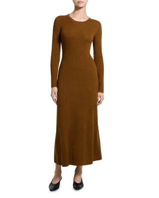 Regal Merino Wool Ribbed Maxi Sweater Dress